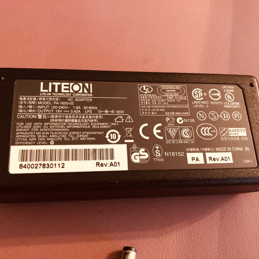 LiteOn PA-1650-02 AC Adapter Charger